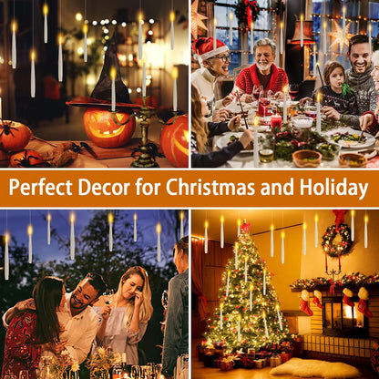 Collage of Christmas and holiday decorations with people enjoying meals and gatherings.
