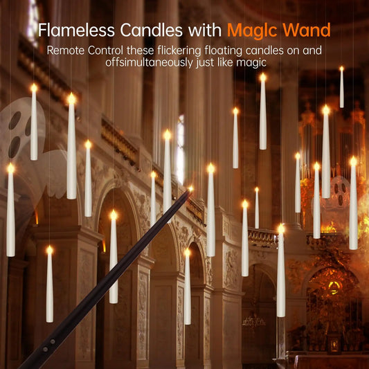Flameless candles with remote control in a cathedral setting
