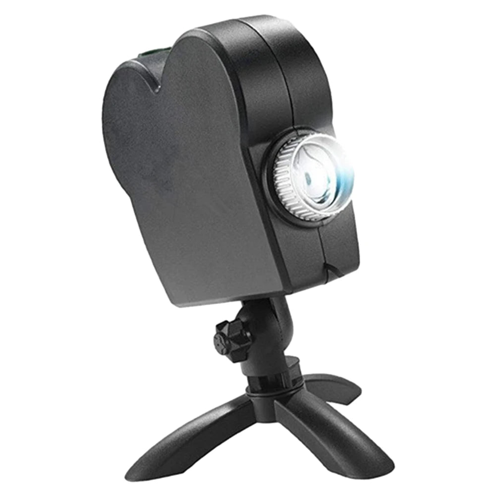 Black spotlight with a tripod stand on a white background