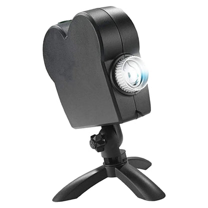Black spotlight with a tripod stand on a white background