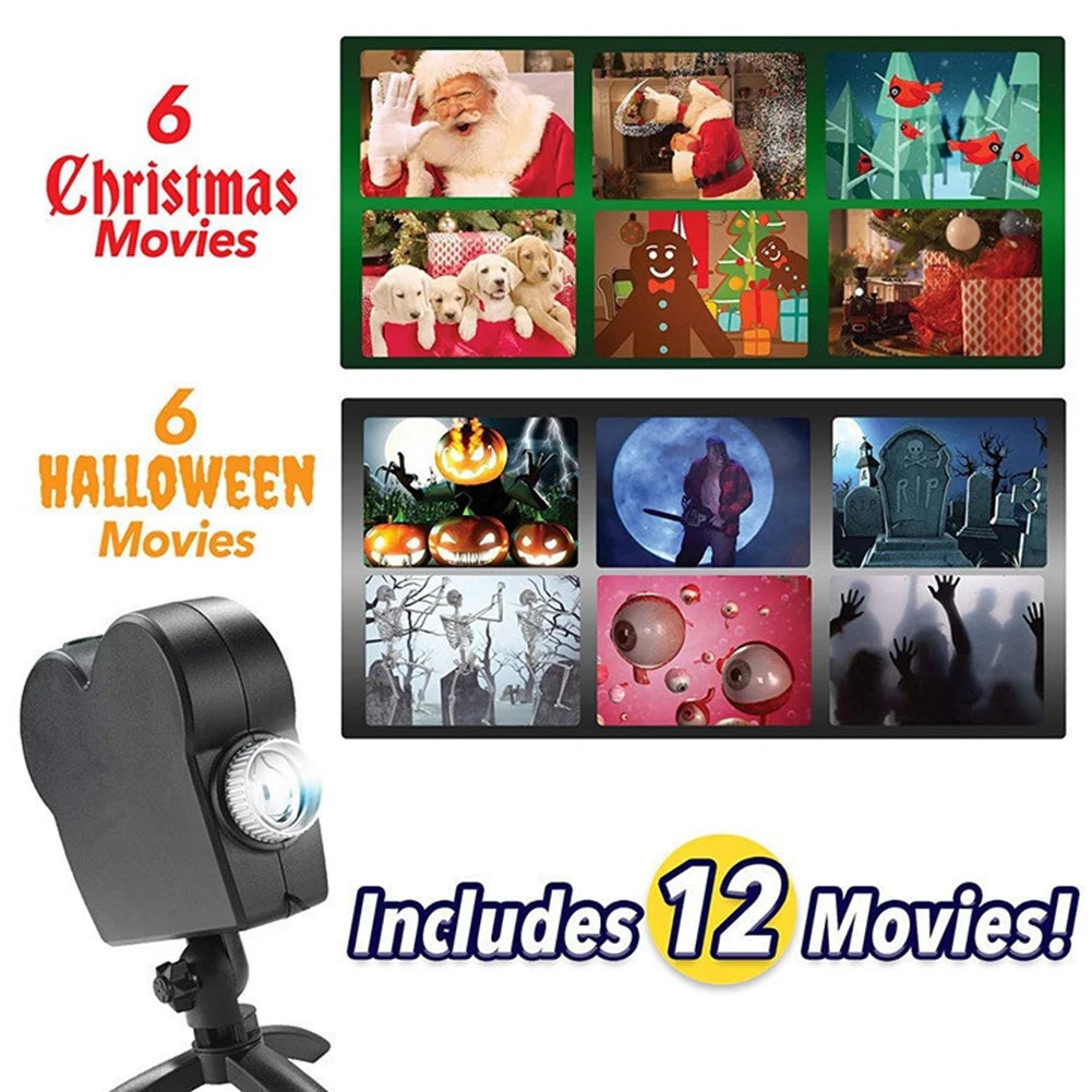 Halloween and Christmas holographic projection light